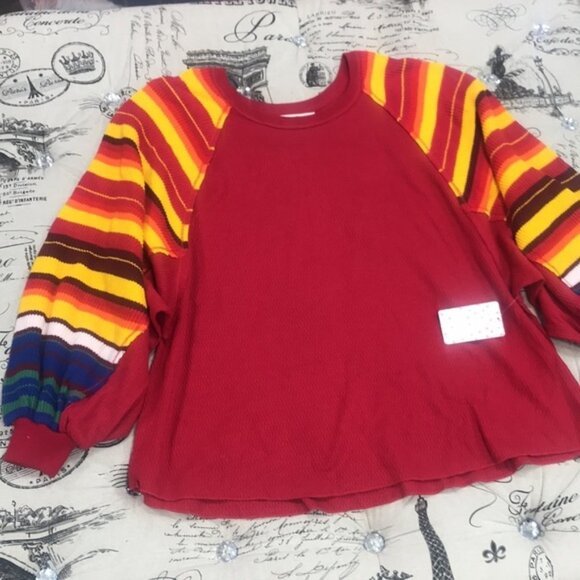 Free People Rainbow Dreams Batwing Sleeve Knit Sweater - Picture 7 of 8